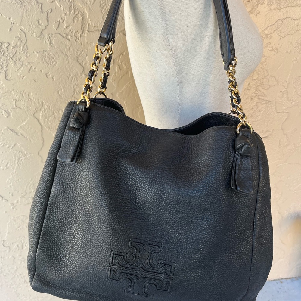 Tory Burch Black Leather Shoulder Bag - Picture 3 of 12